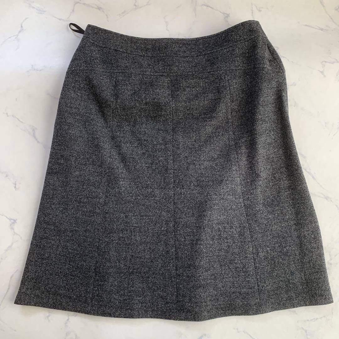 【みぅみぅ】美品✨　23区　グレー スカートスーツ 44 毛100%