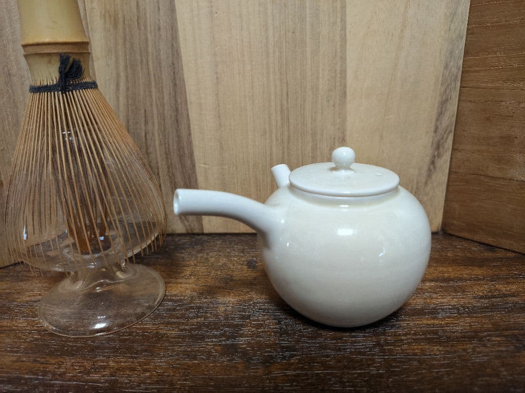 京都 清風 与平 帝室技芸員 急須 茶注 太白 白磁 横手 煎茶器 煎茶道具