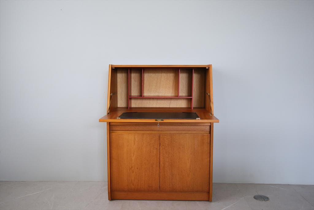 英国アンティークチーク古木ライティングビューロー/木製デスク/勉強机89-207