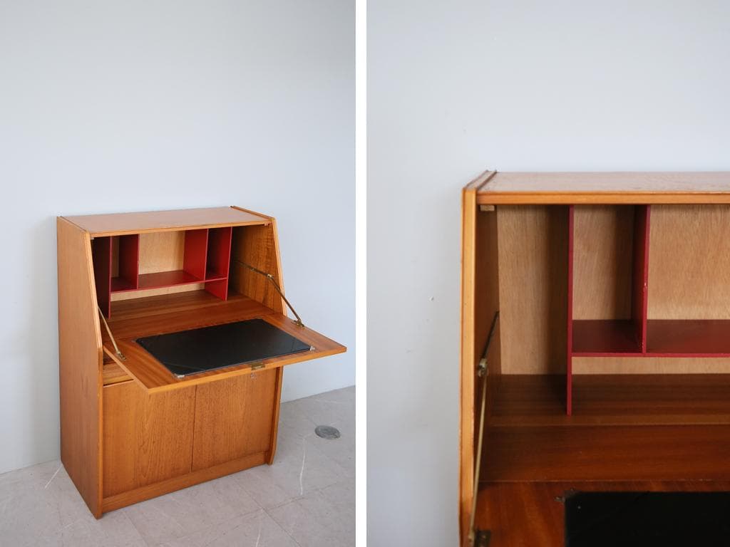 英国アンティークチーク古木ライティングビューロー/木製デスク/勉強机89-207