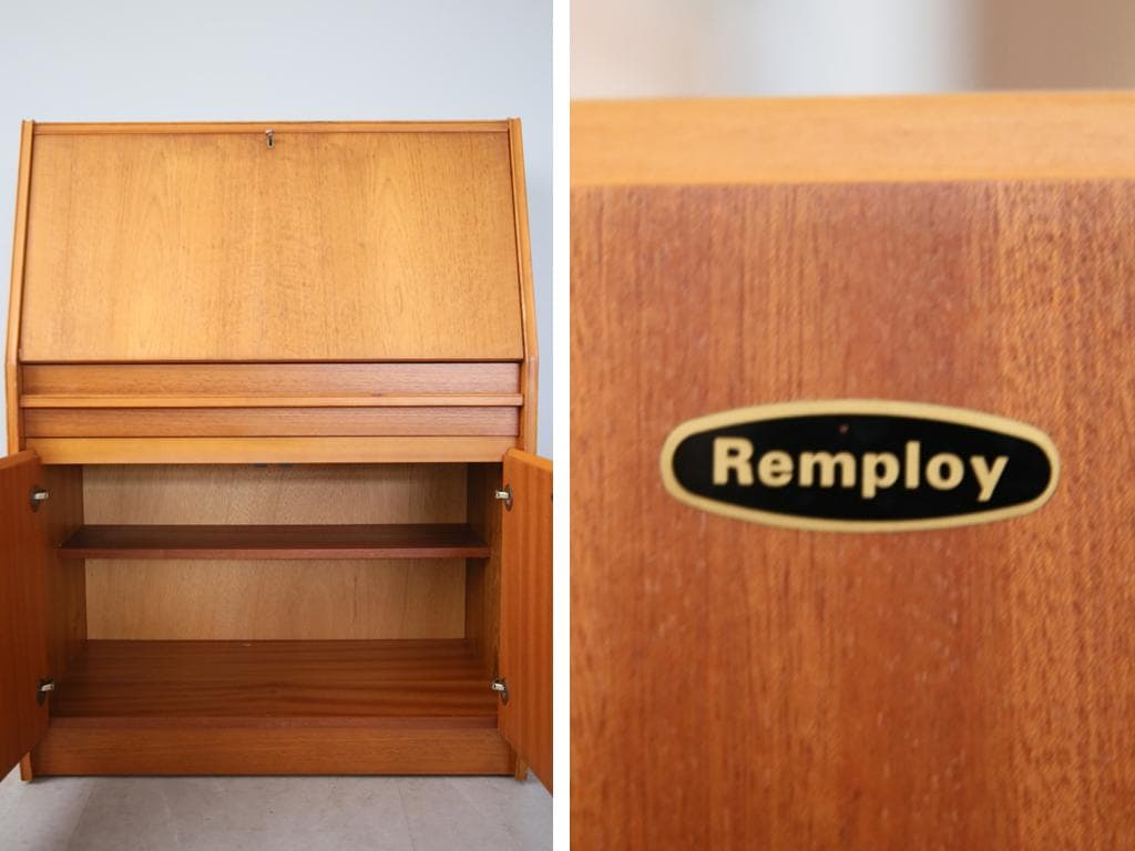 英国アンティークチーク古木ライティングビューロー/木製デスク/勉強机89-207