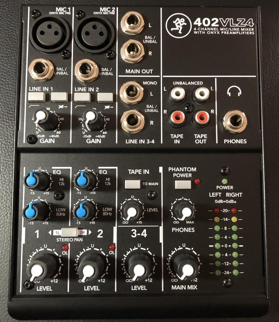 MACKIE 402VLZ4 4チャンネルアナログミキサー 完動・美品