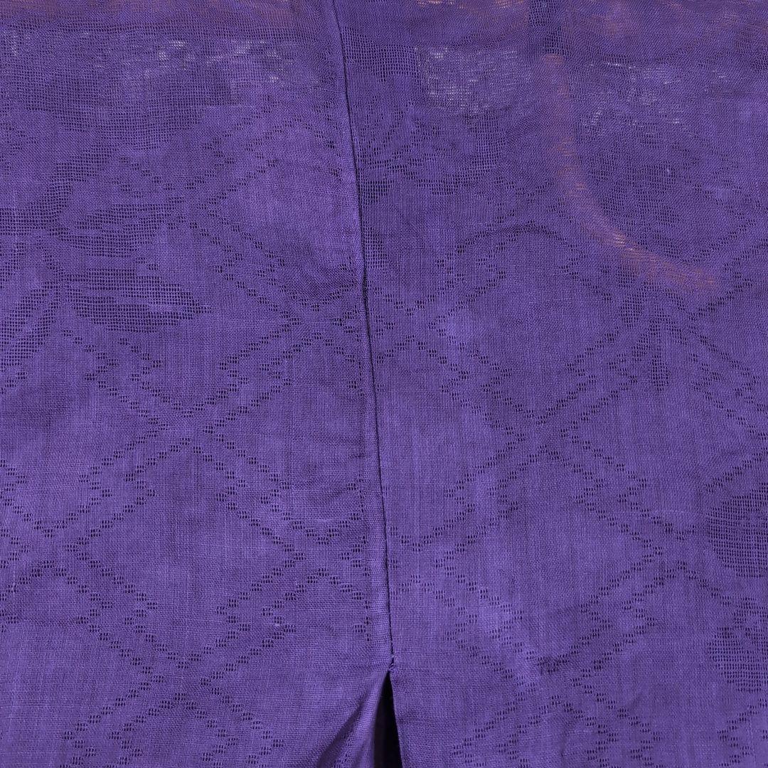 本麻　洗える長襦袢　桔梗色　カラー襦袢　リサイクル　管理ka3