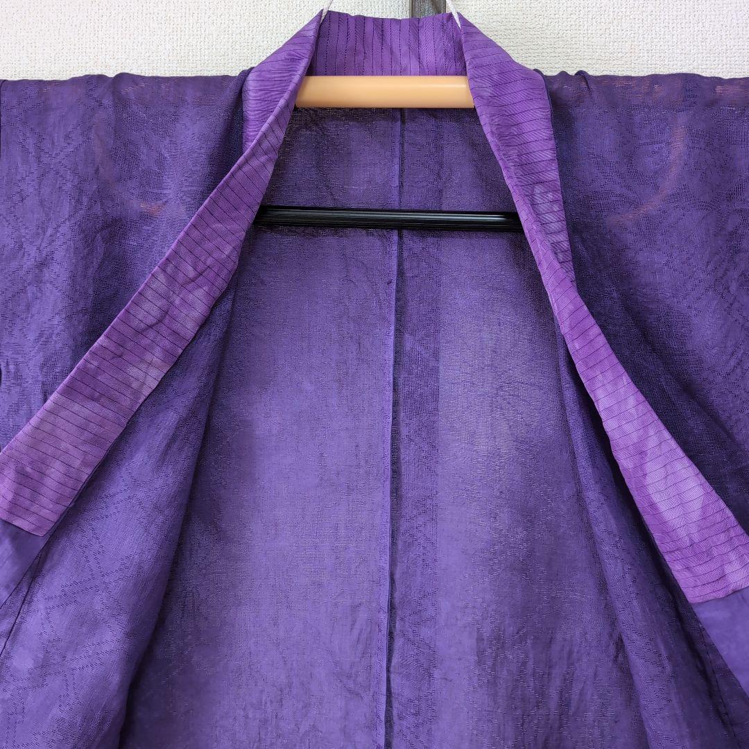 本麻　洗える長襦袢　桔梗色　カラー襦袢　リサイクル　管理ka3