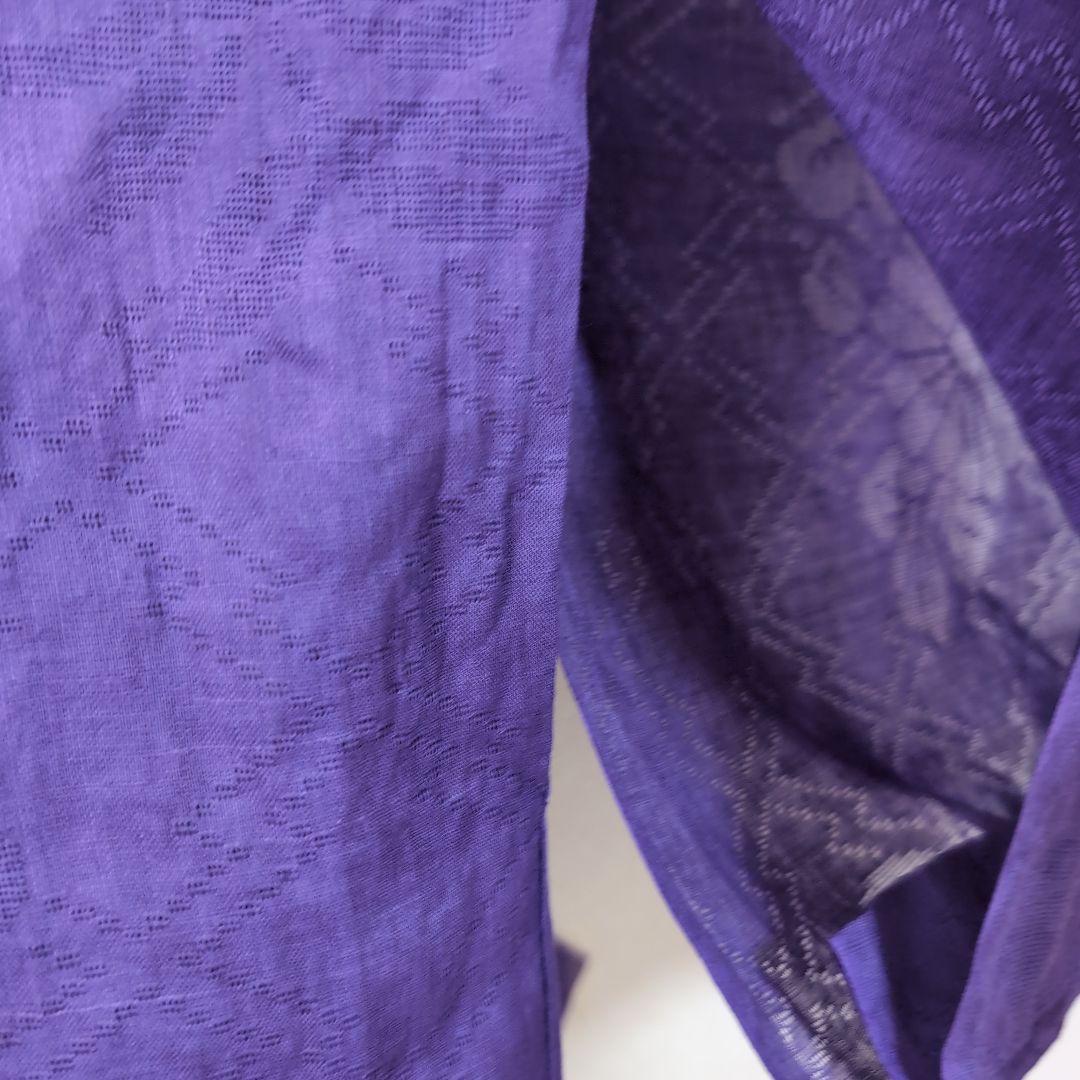 本麻　洗える長襦袢　桔梗色　カラー襦袢　リサイクル　管理ka3