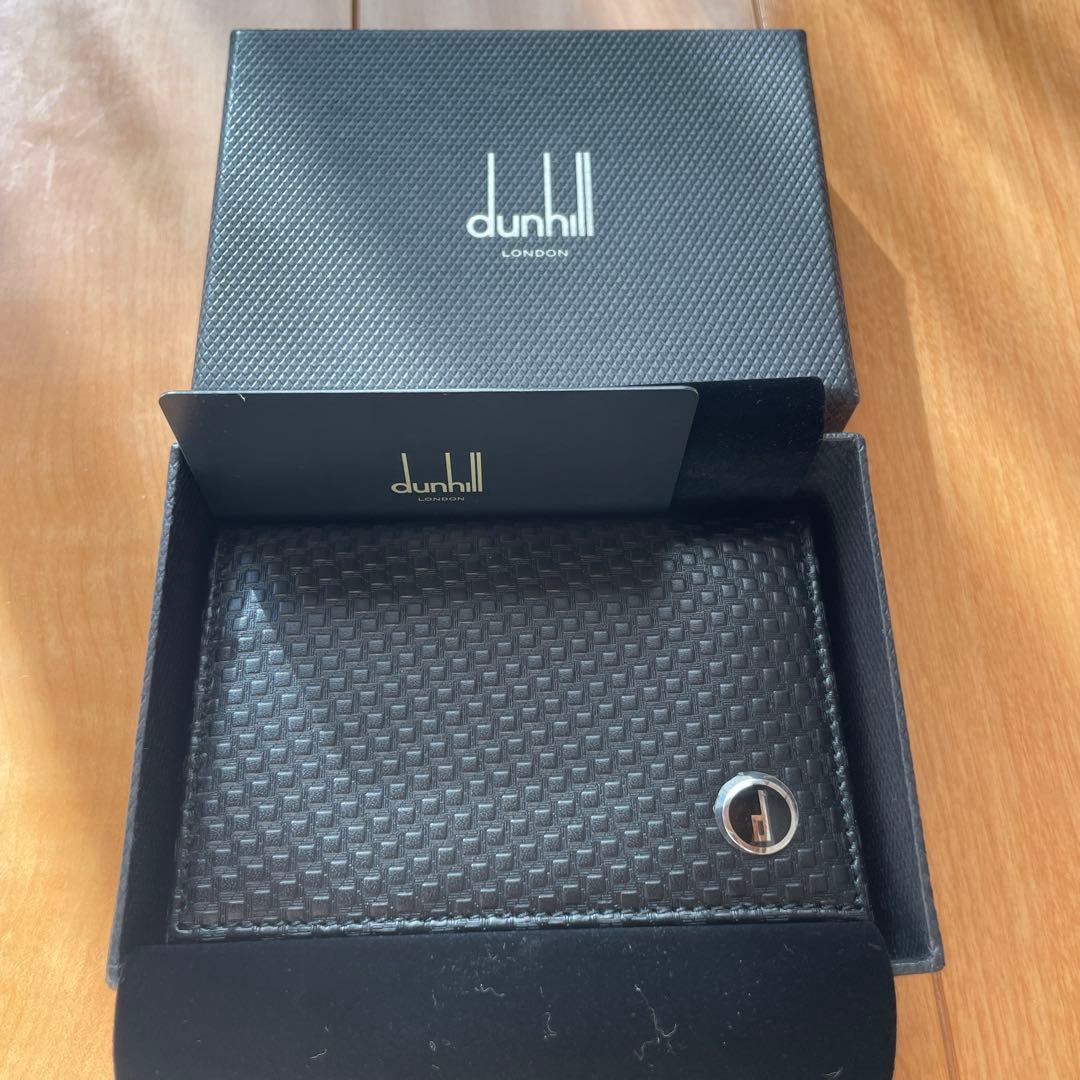 dunhill ブラックレザー 名刺入れ　カードケース