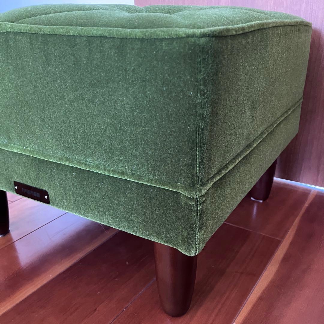 ✨美品✨カリモク60 モケットグリーン オットマン ウォールナット