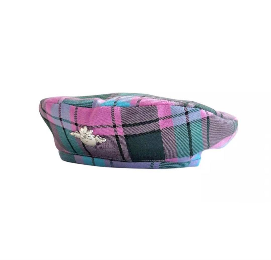 ハッピーベリー　heihei ヘイヘイ　チェック柄ベレー帽 ピンク コラボ