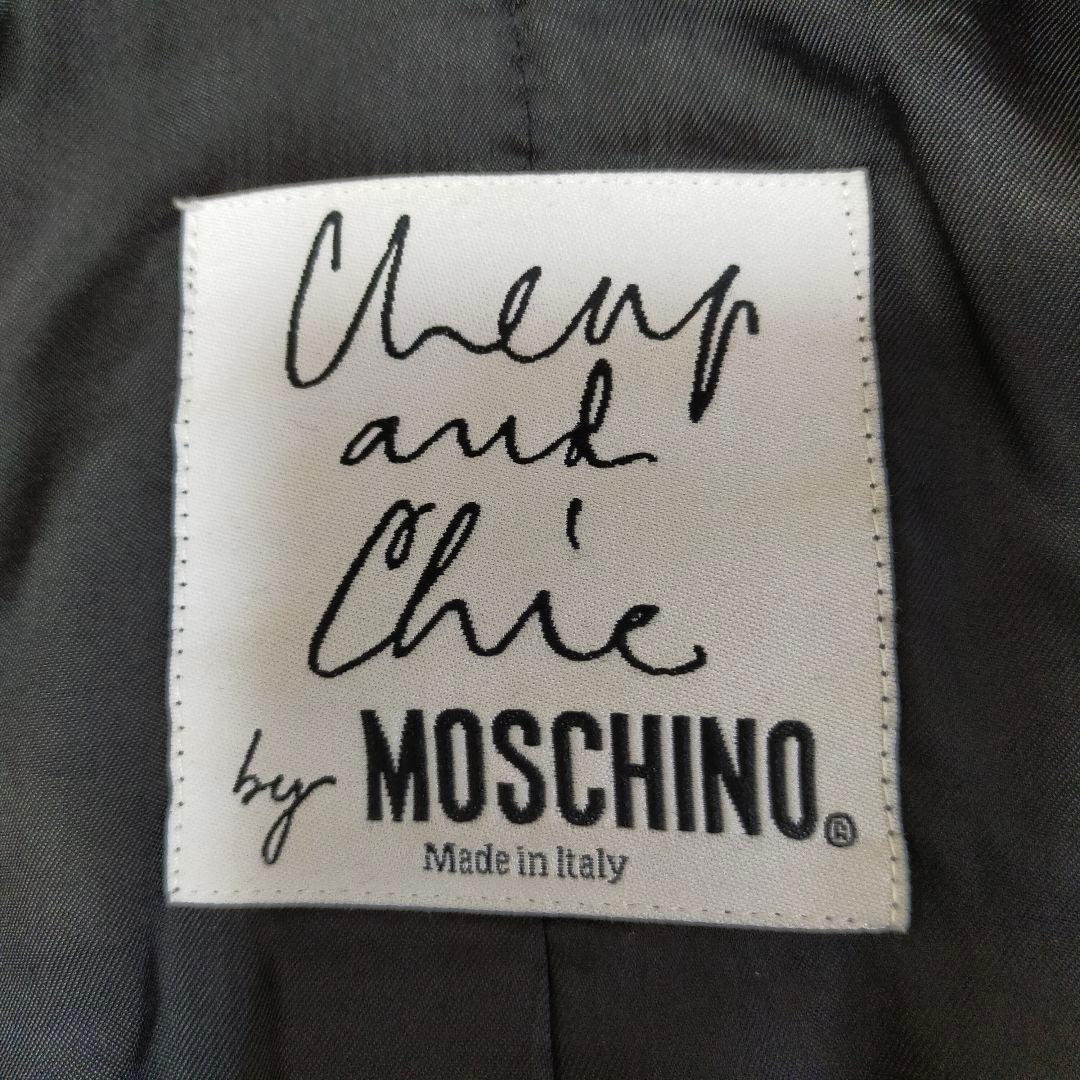 90'S　イタリア製　MOSCHINO　総柄　ベルベットテーラードジャケット