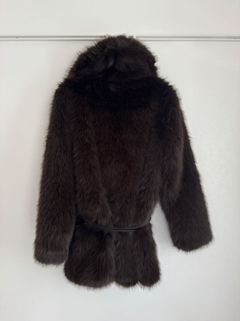 ZARA ベルト付き フェイクファーコート