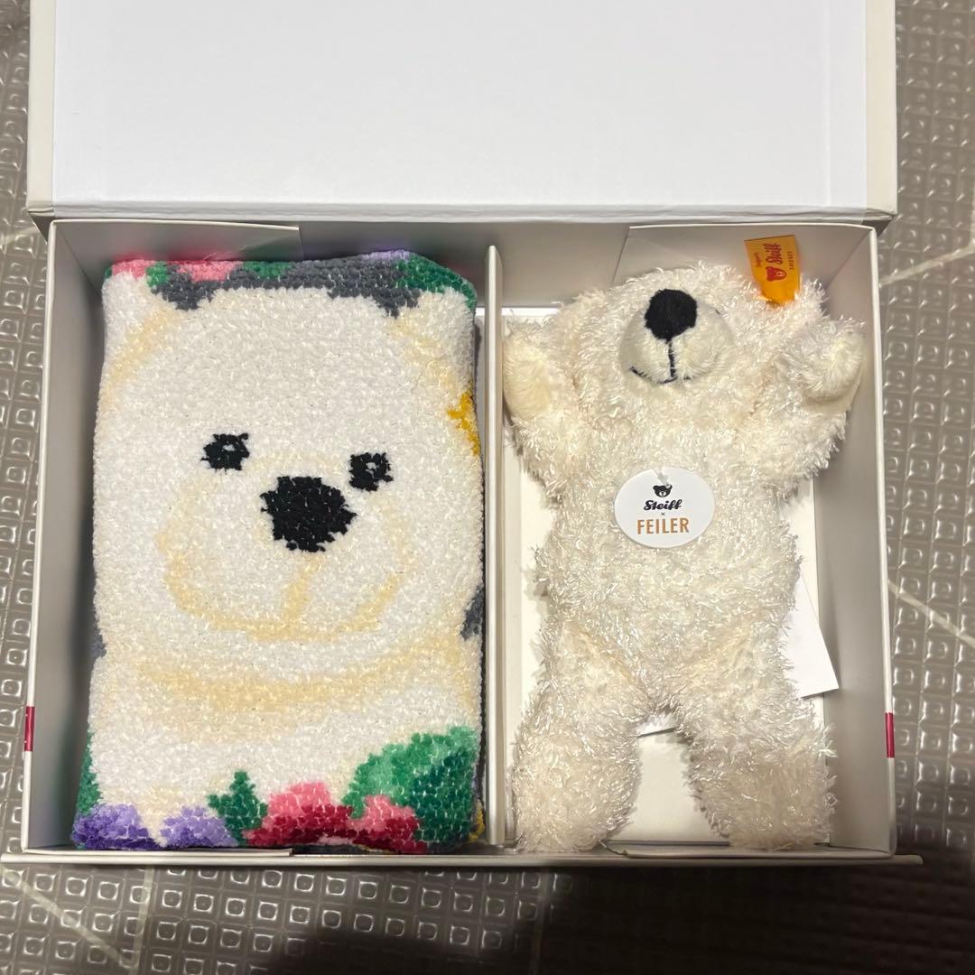 フェイラー＆シュタイフ テディベア コラボセット　キーホルダー＆ハンカチ　伊勢丹