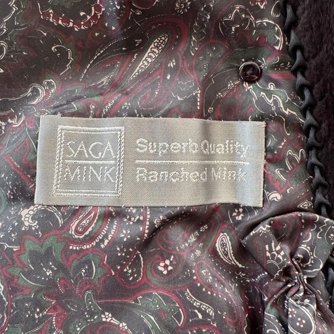 美品✨ サガミンク ミンクファーコート 本毛皮 裾デザイン 毛並み良好 ハーフ丈