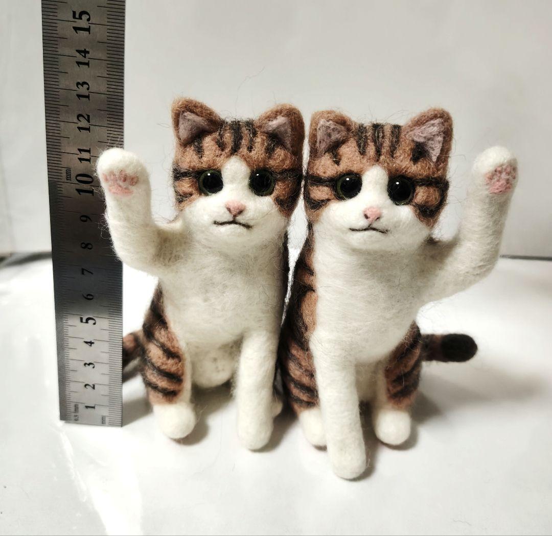 桜羊毛フェルト　猫ちゃん