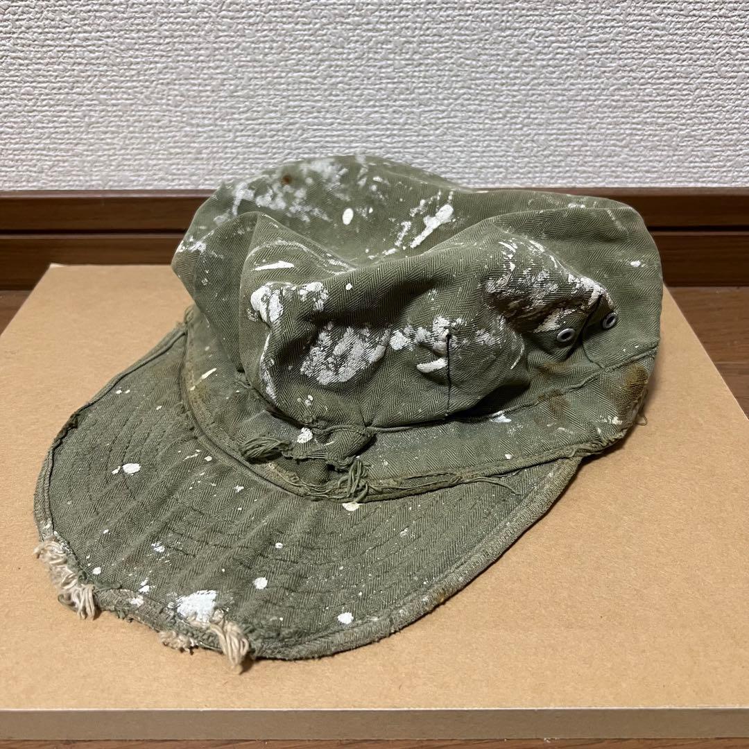 40s WWII usmilitary ヘリンボーンツイル キャップ