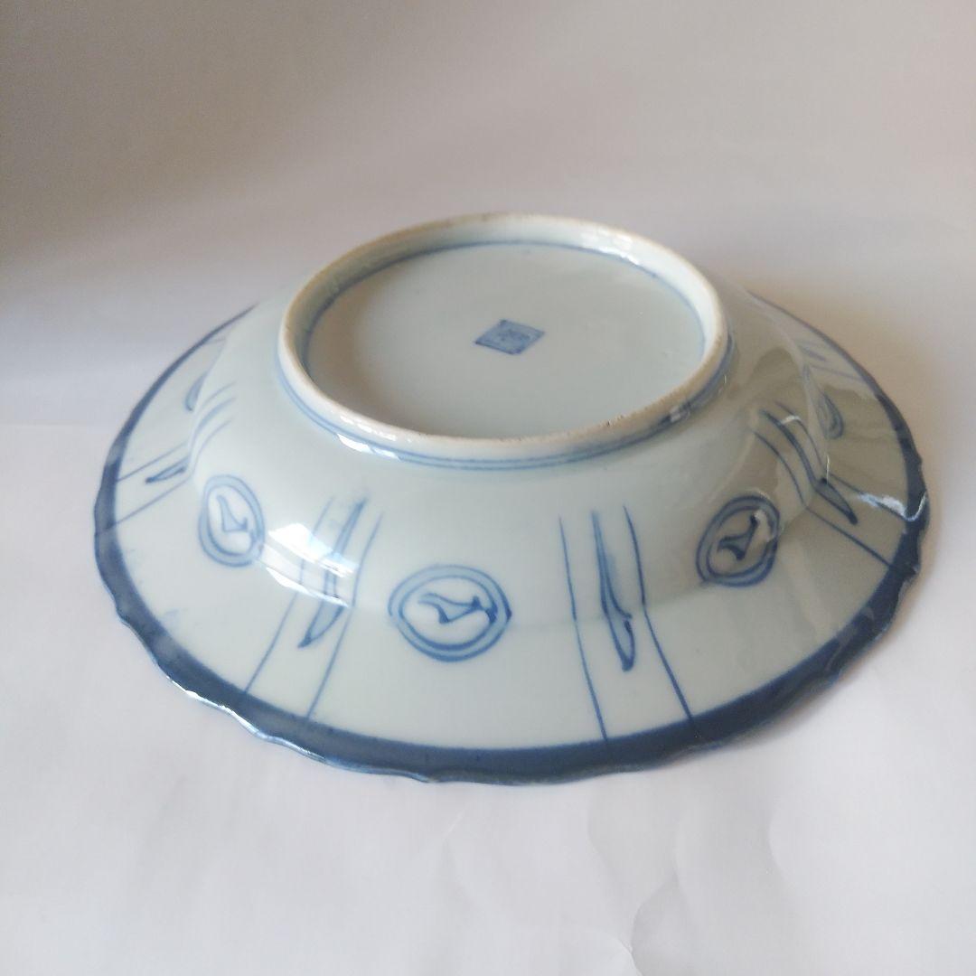 荒木さま専用 古伊万里 染付 芙蓉手 花虫文皿 二枚 まとめて