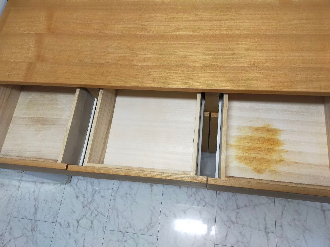 【お値下】無印 タモ材 キャビネット 脚付き