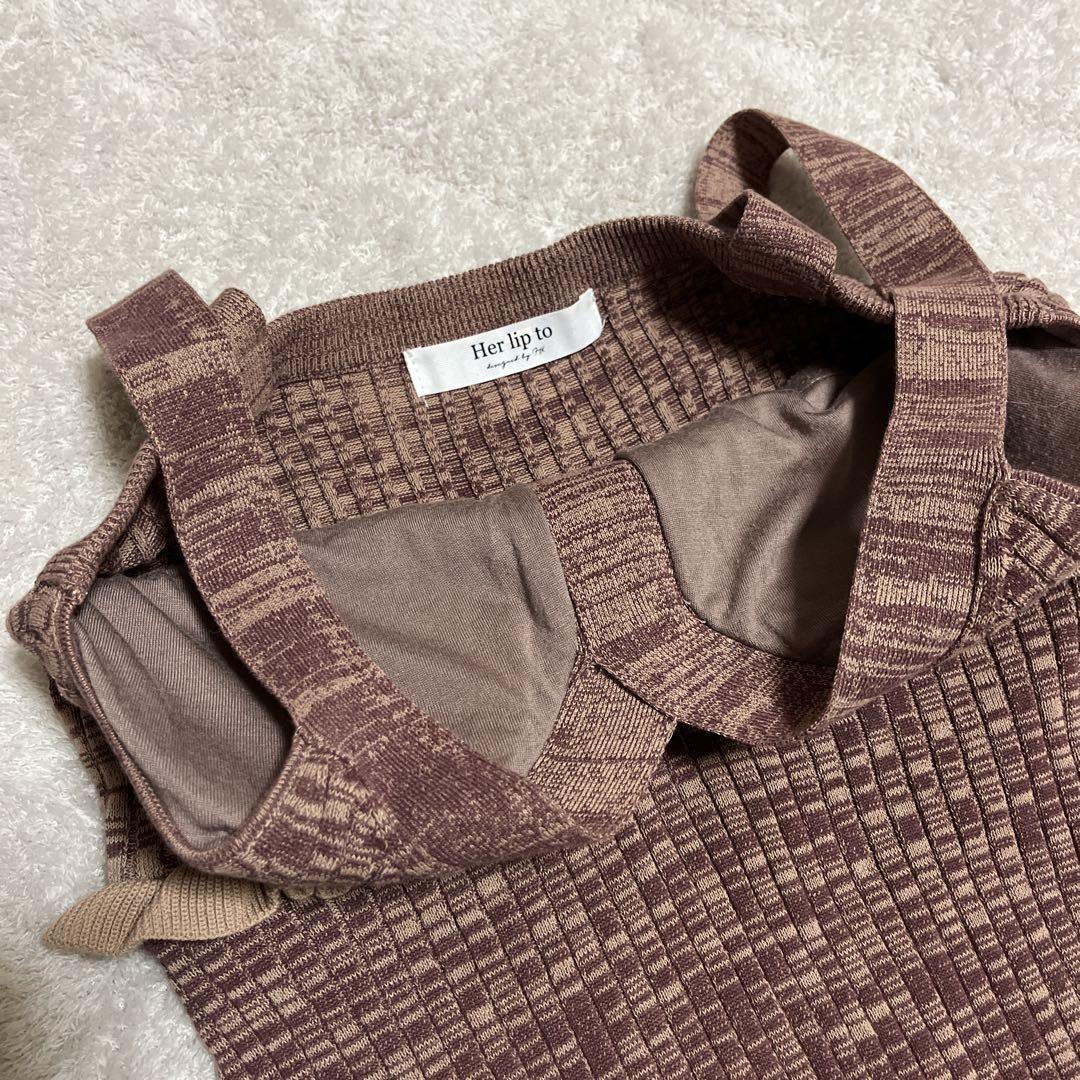 ☆Her lip to ハーリップトゥ シェルボタンミックスカラーニットドレス☆