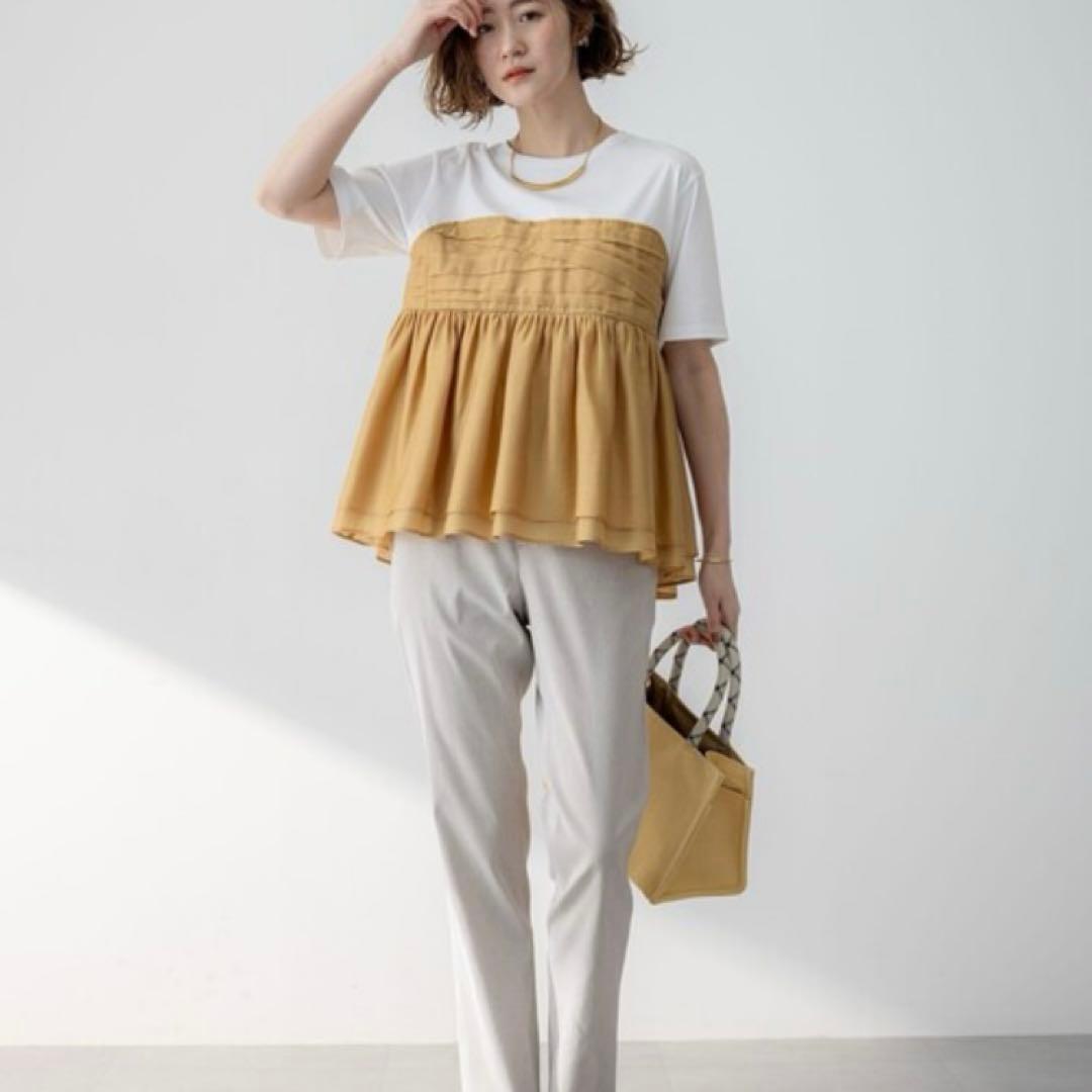 ひー様　試着のみ　2025 23区　46 オーガンジービスチェコンビ カットソー