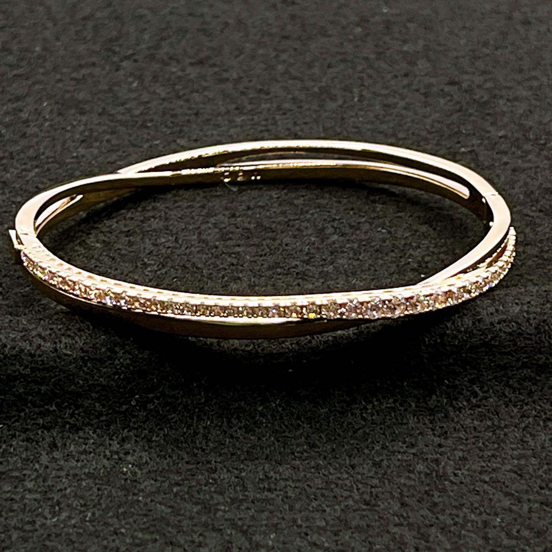 ✨極美品✨スワロフスキー SWAROVSKI ローズゴールドピンクバングル