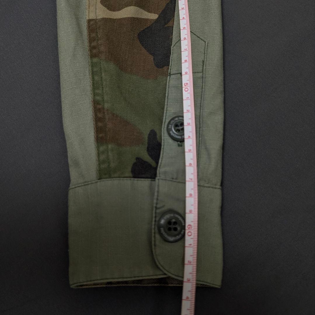 【希少】BAL バル 刺繍 ミリタリーシャツ リップストップ カモフラ 切替 L
