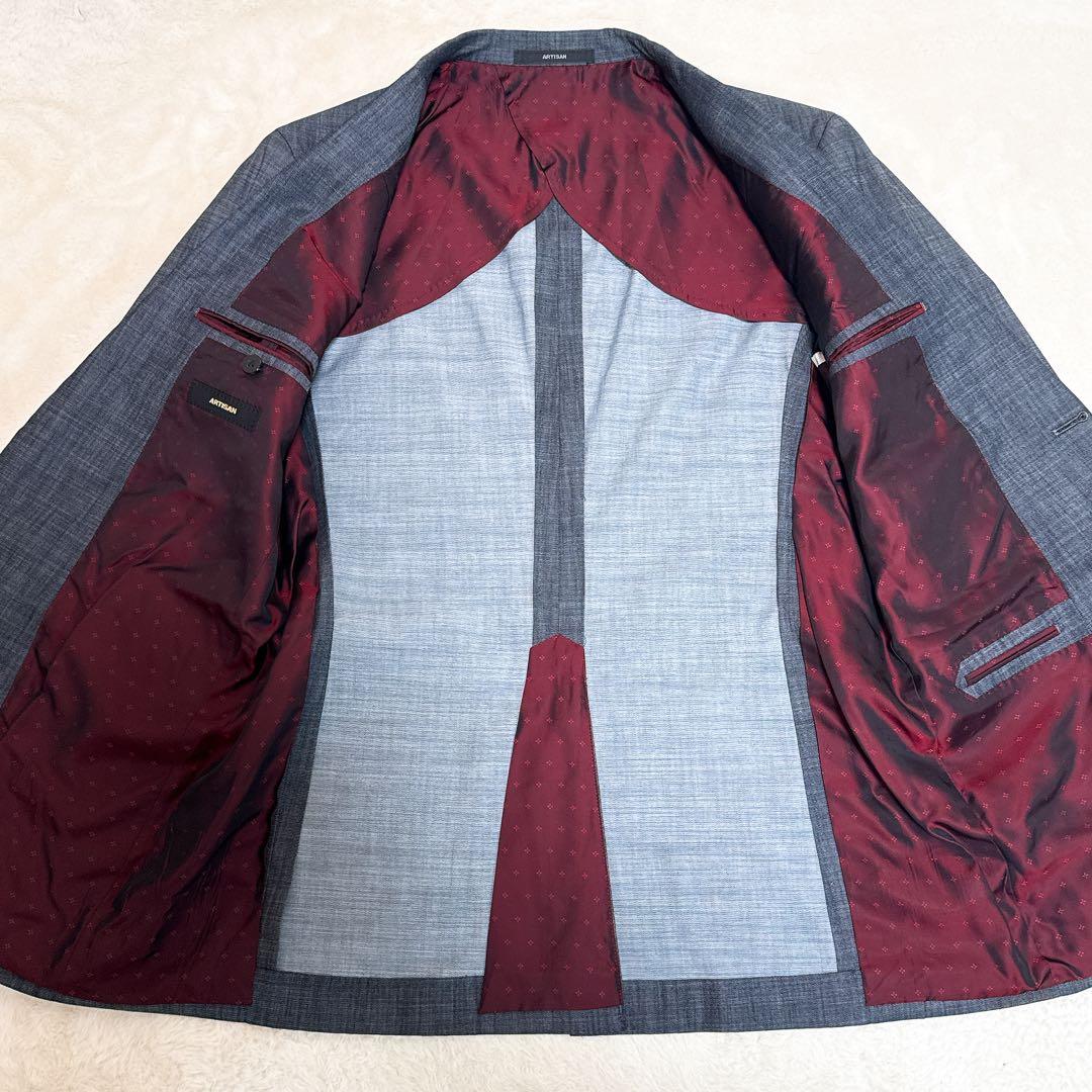 美品✨アルチザン スリーピース スーツ セットアップ L相当 グレー ボルドー