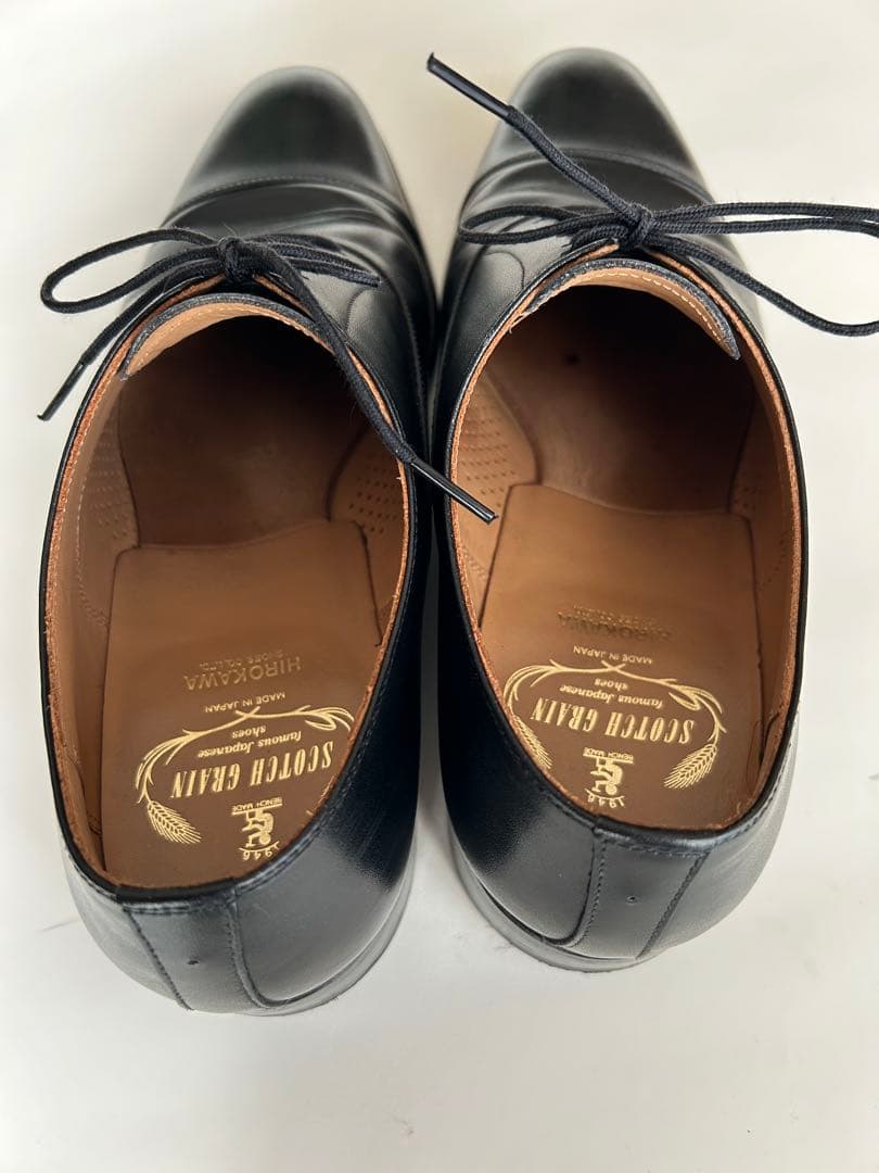 【美品】スコッチグレイン ストレートチップ 黒 25cm日本製 グッドイヤー製法