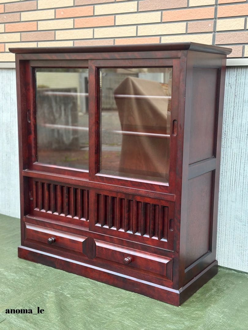 【茶箪笥】民芸家具　和家具　水屋箪笥　収納棚　飾り棚　引戸　和モダン◎