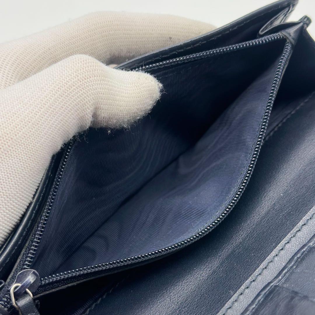 グッチ シェリー 二つ折り 長財布 GG レザー ブラック シマ