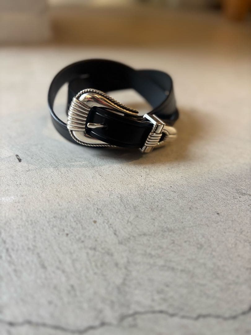 tory leather 3pieceシルバーバックルベルトUSA製 ウエスタン