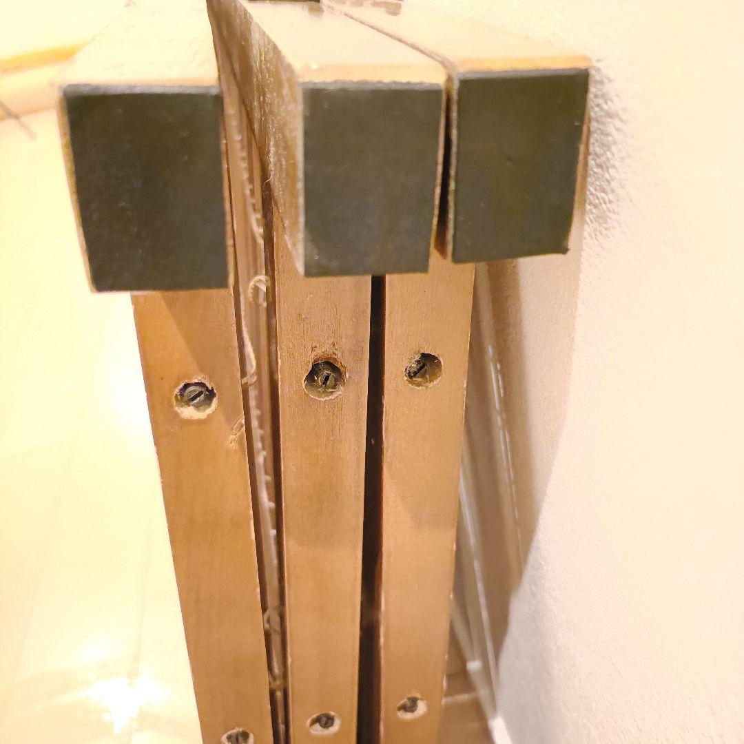 北欧レトロ 木製フレーム 3連 ブラインドパーティション パーテーション 衝立