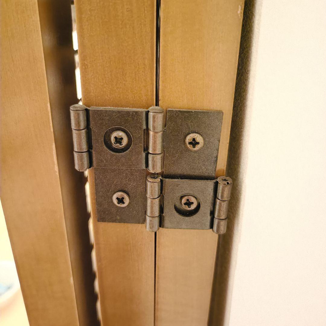 北欧レトロ 木製フレーム 3連 ブラインドパーティション パーテーション 衝立