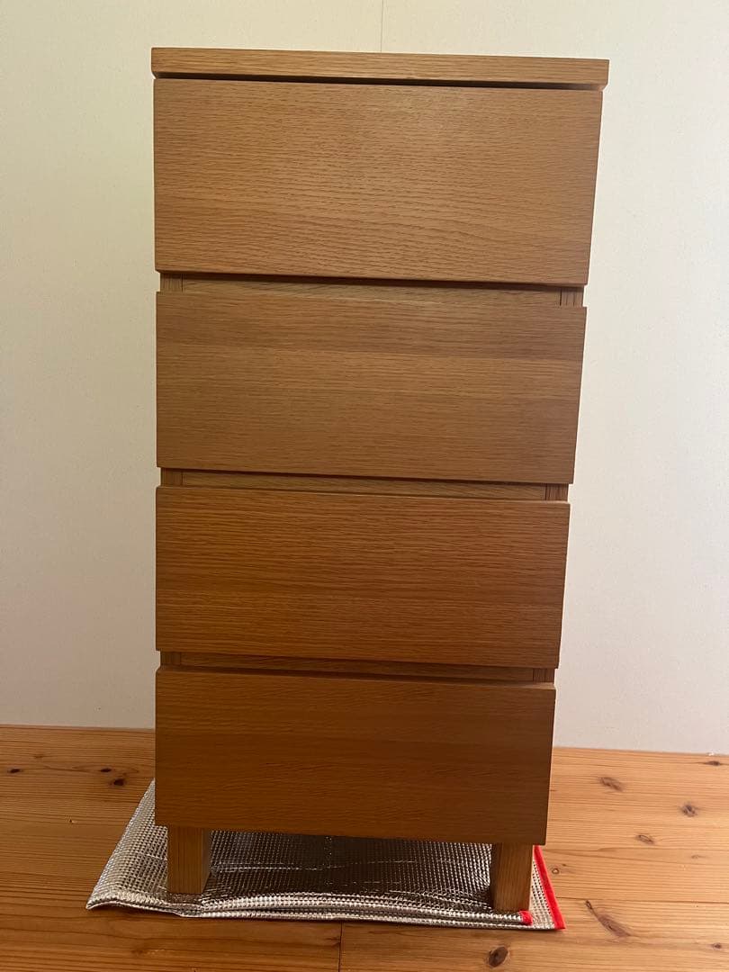 無印良品 4段　チェスト 引出し 脚 オーク材