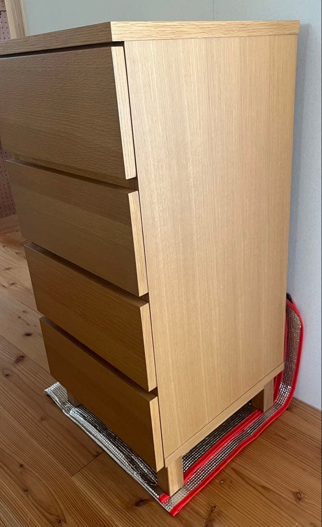 無印良品 4段　チェスト 引出し 脚 オーク材