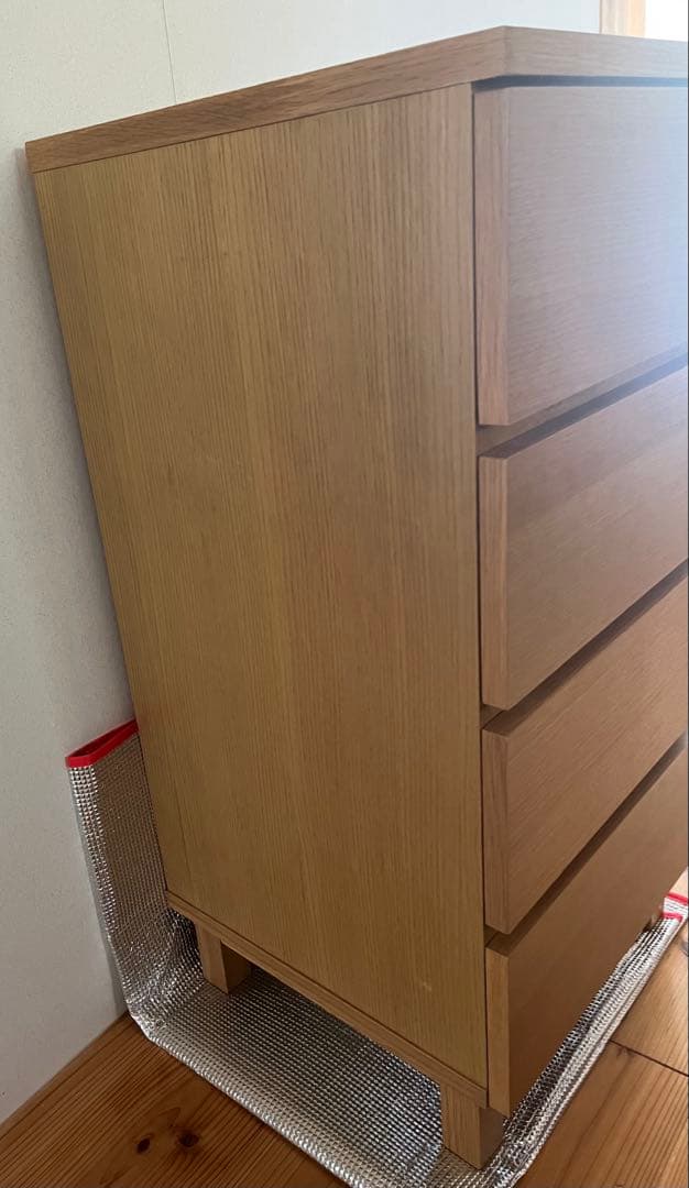無印良品 4段　チェスト 引出し 脚 オーク材