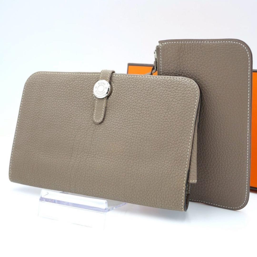 エルメス ドゴンGM 長財布 エトゥープ デュオ トゴ 二つ折り財布