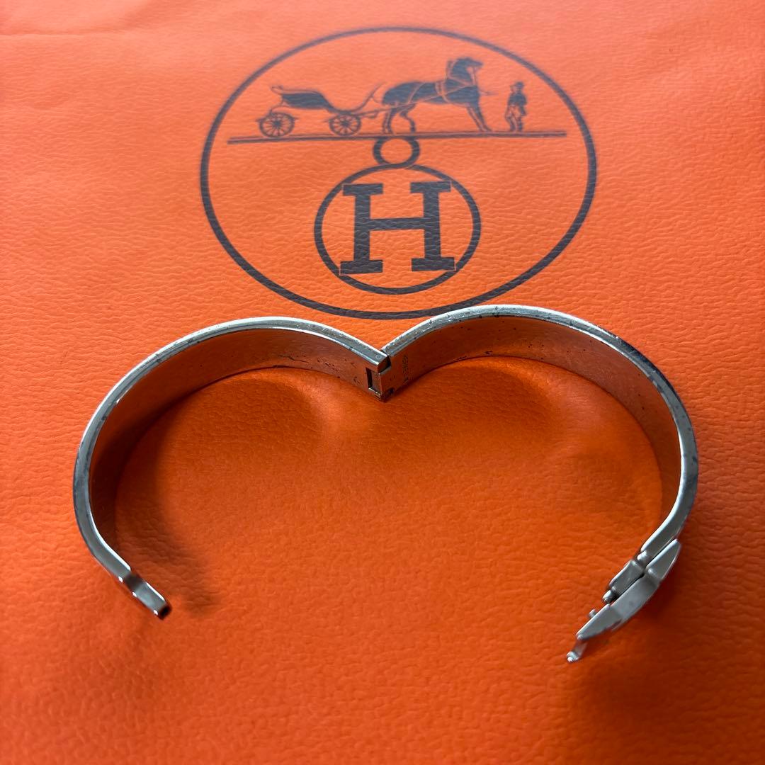HERMES バングル ホワイト・シルバー※おまけ　紙袋