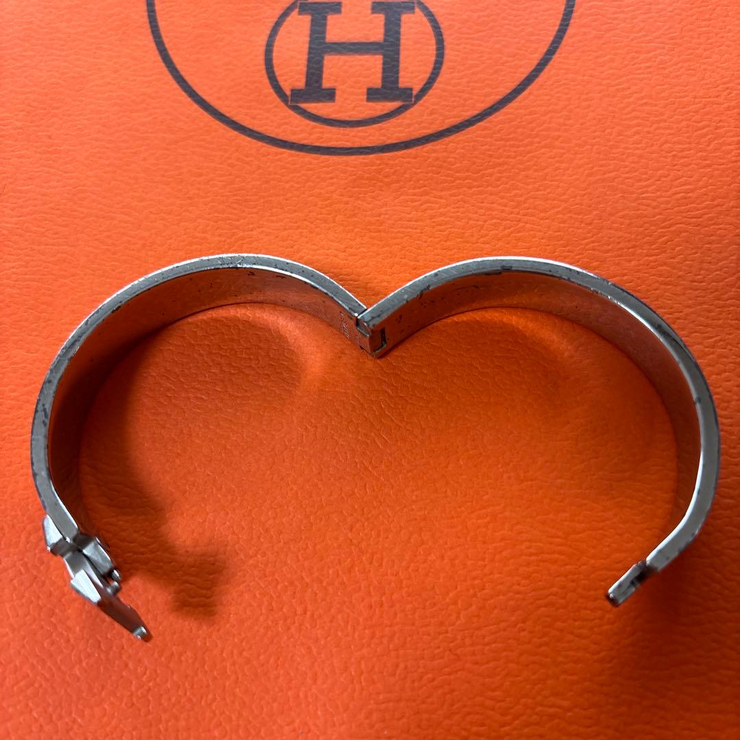 HERMES バングル ホワイト・シルバー※おまけ　紙袋