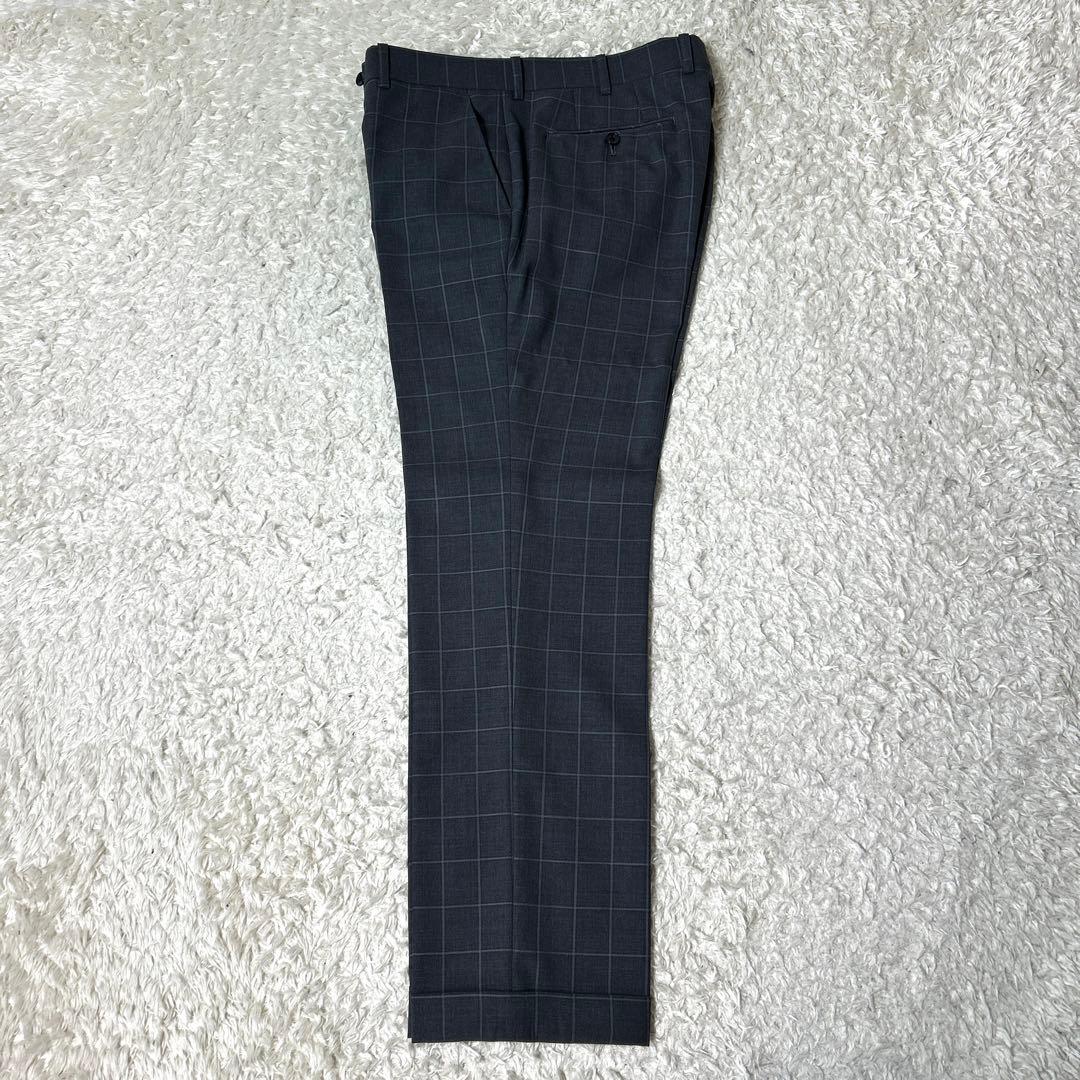 【極美品】renoma HOMME セットアップスーツ グレーチェック XL