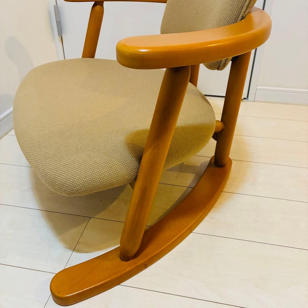 【状態良好】福竹産業 無限工房 かに座椅子 天然木 低座椅子 介護椅子