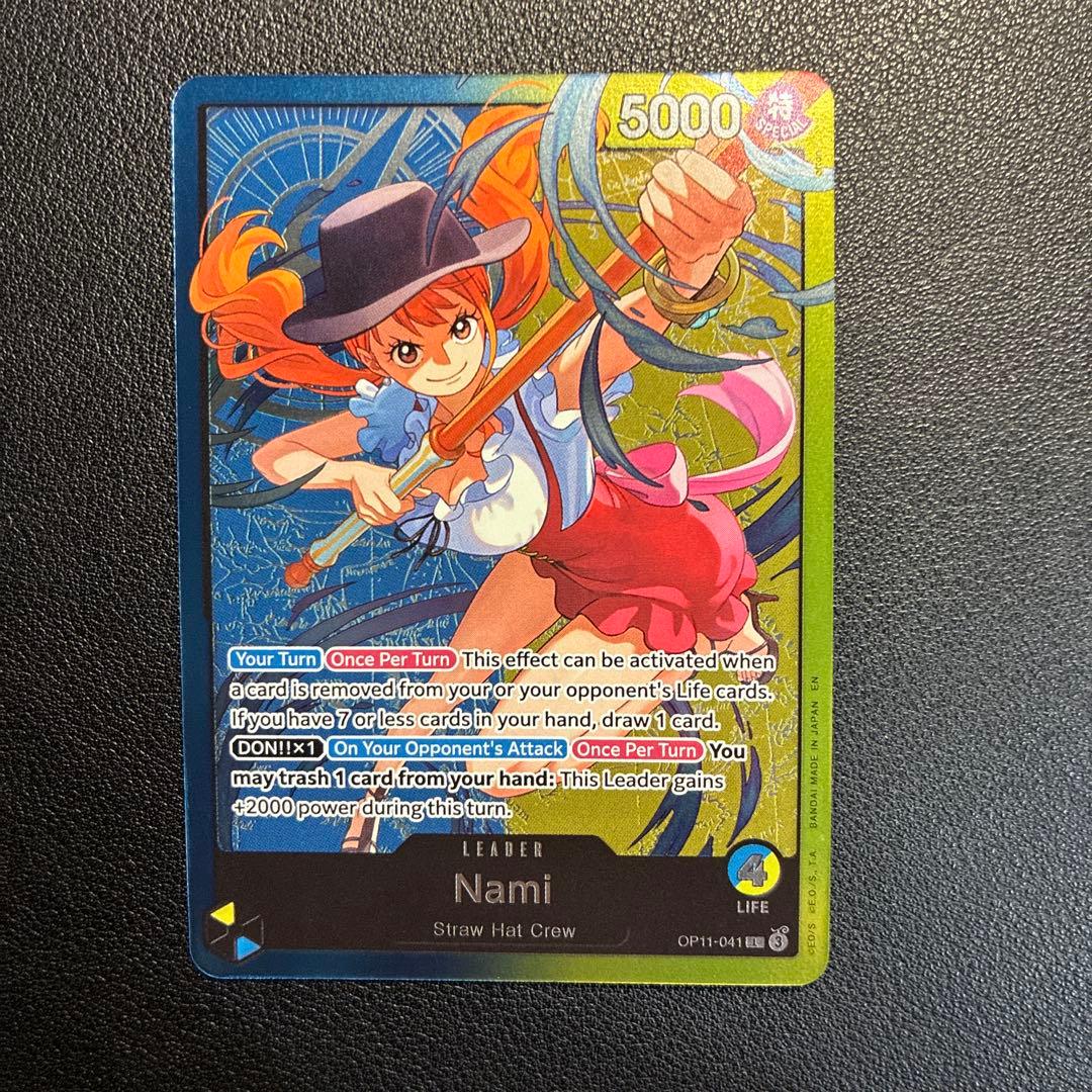 【美品】ワンピースカード ナミ リーダーパラレル 英語版 OP11-041