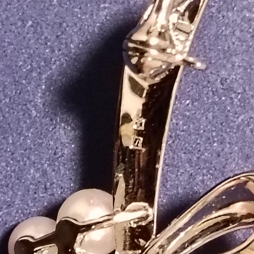 ミキモト MIKIMOTO ブローチ 3粒 ベビーパール シルバー