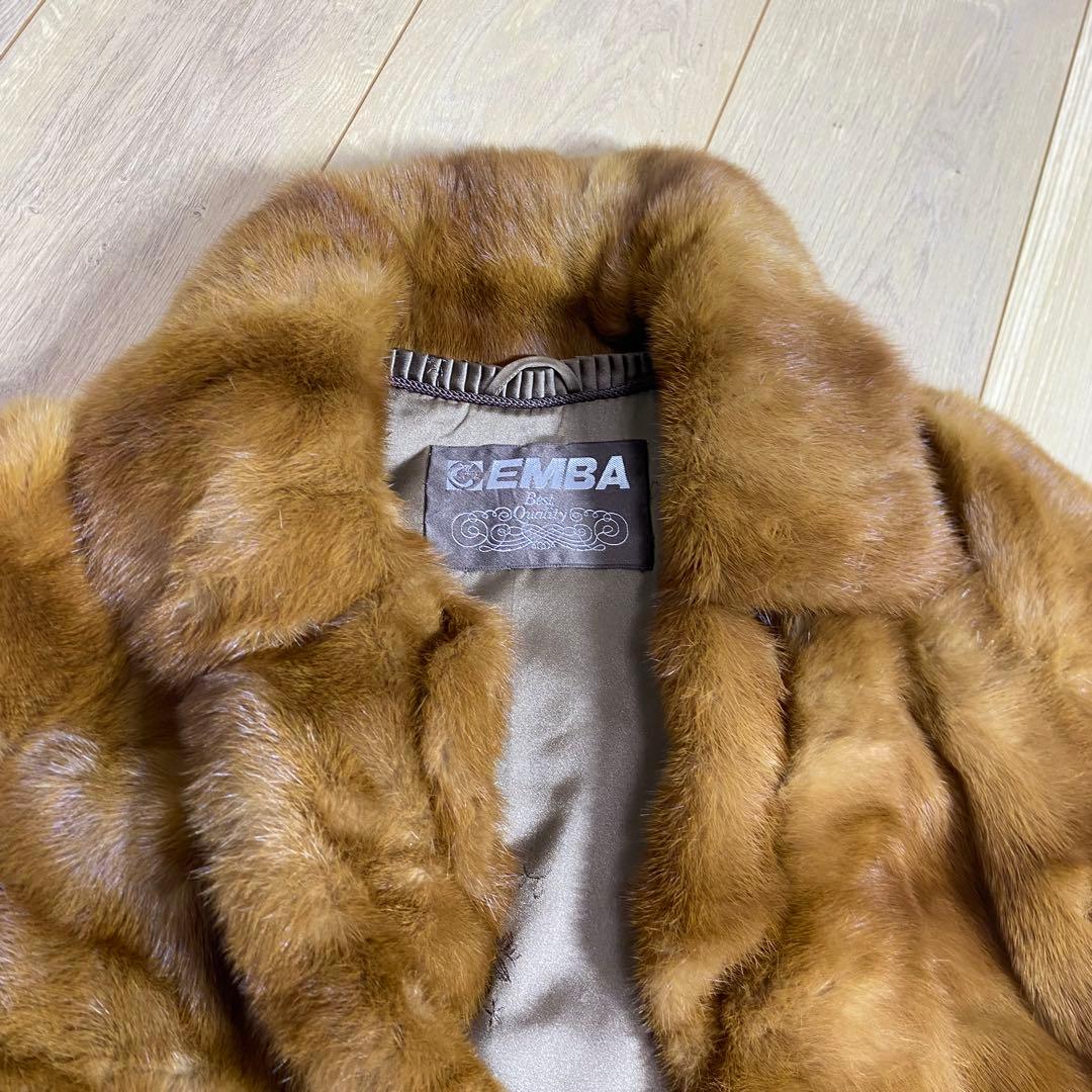 【EMBA】エンバ ブラウン毛皮コート　11号　ジャケット