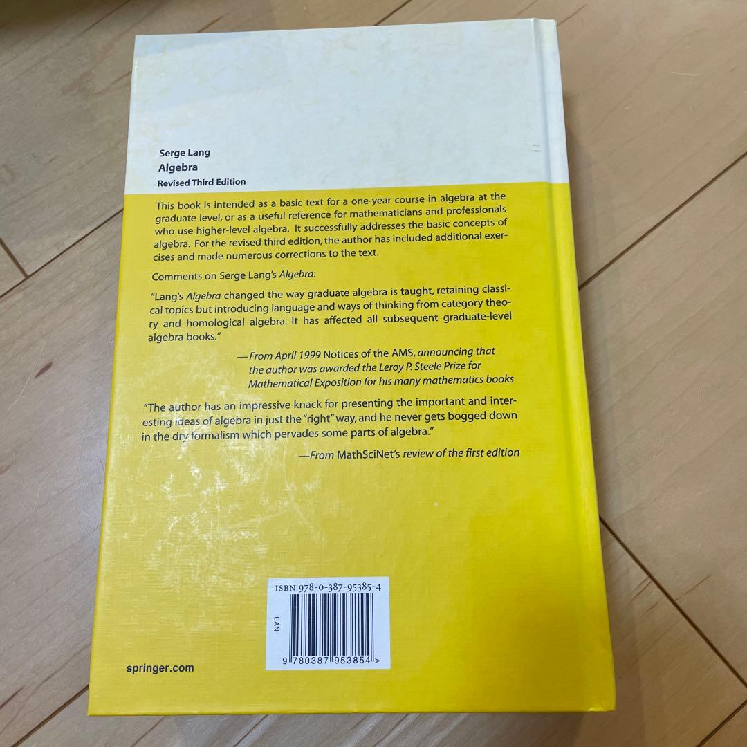 【美品】洋書　Serge Lang Algebra