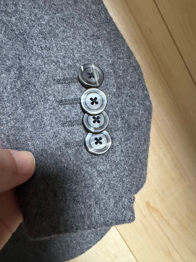 干場義雅44タリアトーレ モンテカルロ カシミヤ 100% グレー テーラード