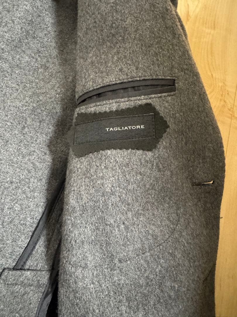干場義雅44タリアトーレ モンテカルロ カシミヤ 100% グレー テーラード