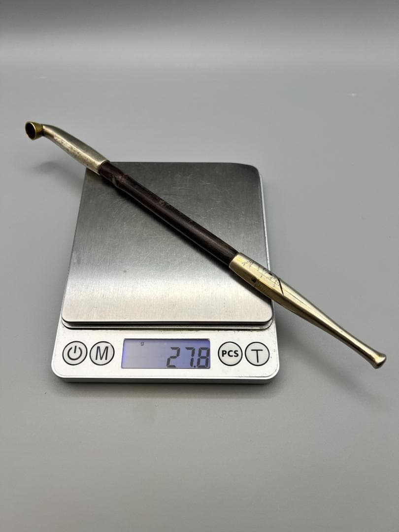 【海】純銀煙管　村田　風景図　キセル　銀細工　アンティーク　重量約27.8g