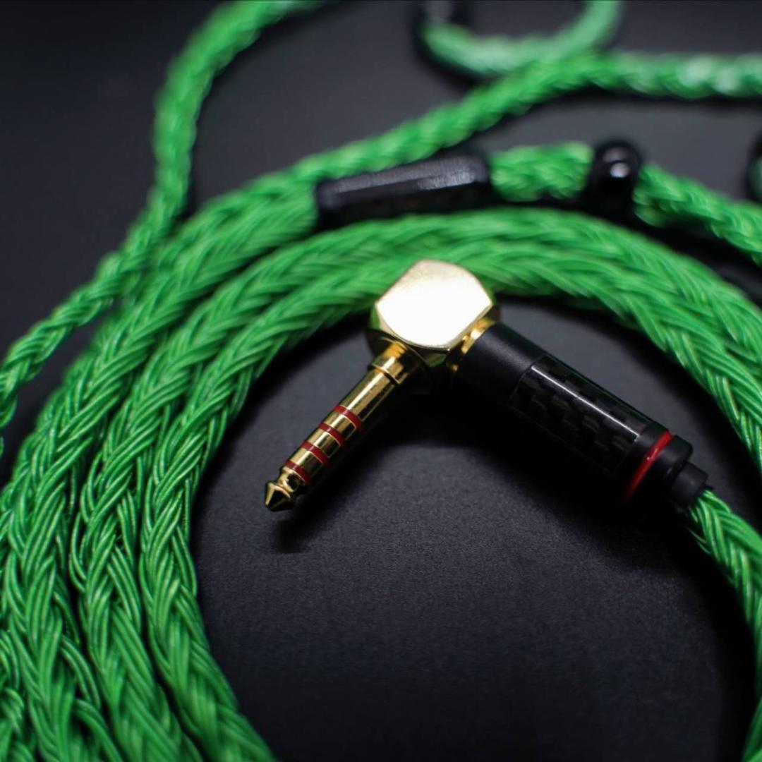 Z1R/M9/M7専用 24コア 7N銀メッキ 希少グリーン 4.4mm L字