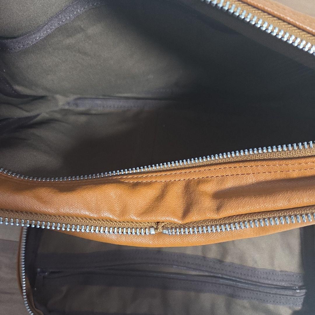 PORTERブラウンレザーショルダーバッグ