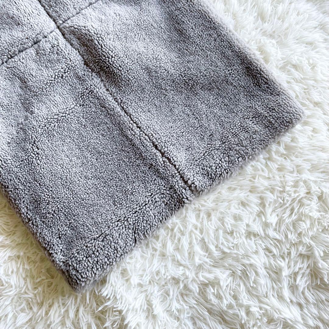 現行✨スリードッツ アップサイクルエコファー アウター　ベスト　ボア　灰色