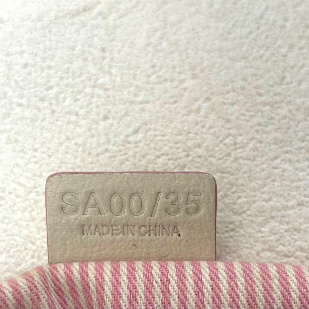 セリーヌ CELINE リリーCマカダムピンクキャンバス レザーハンドバッグ